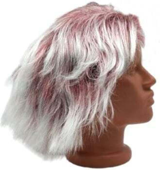 Women's Carnival Wig Short Hair White-red