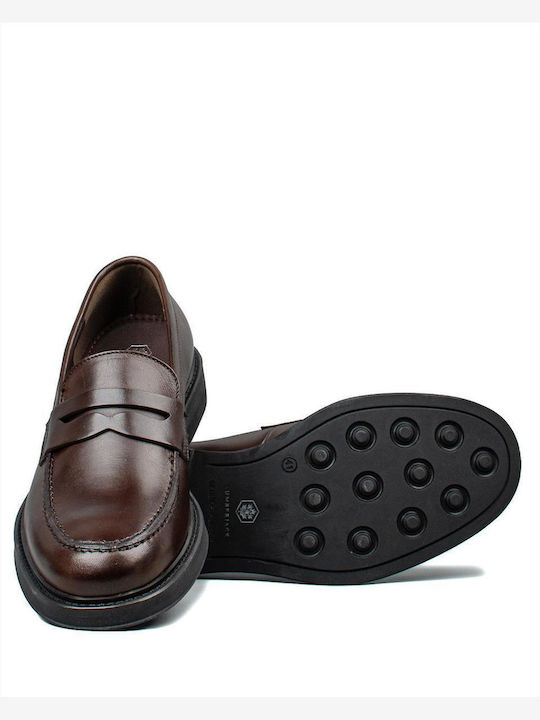 Lenard Ανδρικά Loafers σε Καφέ Χρώμα