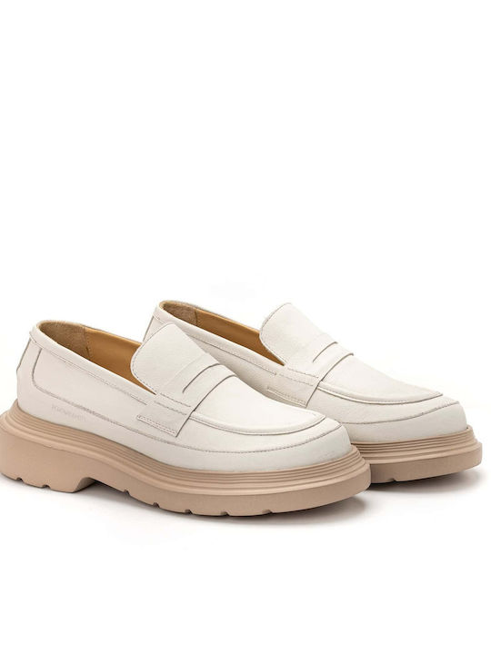 Δερμάτινα Ανδρικά Loafers σε Μπεζ Χρώμα