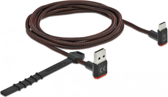DeLock Angle (90°) / Regular USB 2.0 Cable USB-C male - USB-A Μαύρο 0.5m 85275