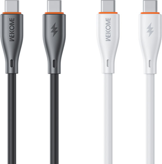 WK USB 2.0 Cable USB-C male - USB-C 65W PD Λευκό 1m 250914