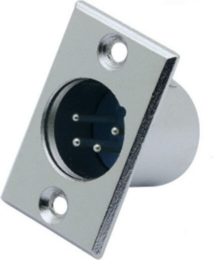 DM-0045-L XLR Σασί 3PIN Βύσμα XLR male 5τμχ Ασημί