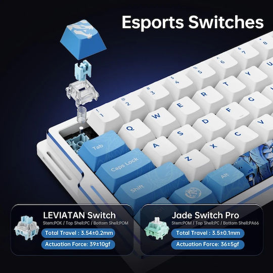 ATK EDGE 60 HE Leviatan - 8K Hall Effect Gaming Keyboard 60% with Magnetic switches and RGB lighting (International English) Blue
