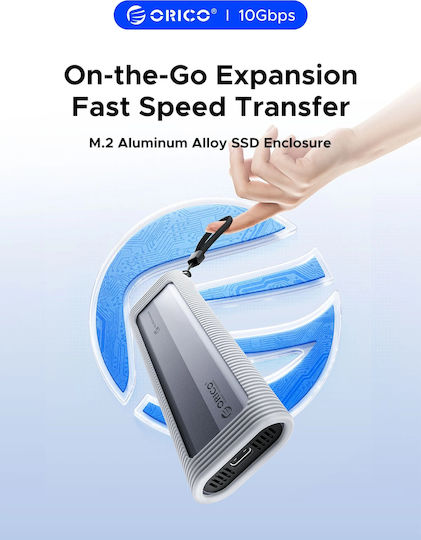 Orico Case for Hard Drive M.2 SATA III with Connection SATA USB 3.2 USB 3.1 USB 3.0 Type-C Silver