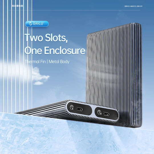 Orico Am2c3-2n-gy Gehäuse M.2 SSD USB-C Externes USB Typ-C Grau