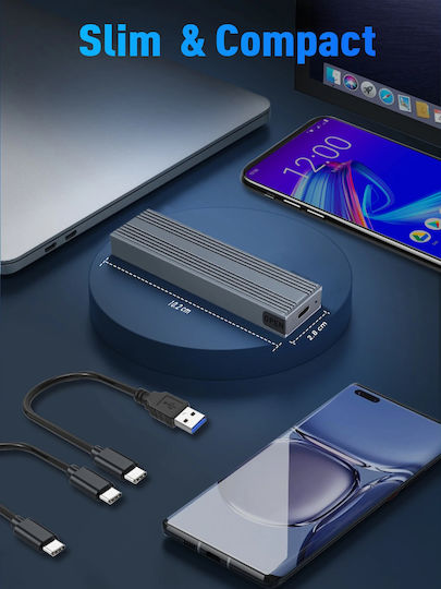 Vcom Cu850n Case M.2 Ssd External Usb Type-c Gray