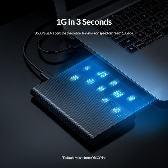 Orico 2521c3-bk 2.5" 6.35 Cm Hdd Ssd Enclosure Usb 3.1 Type-c Sata Iii Black