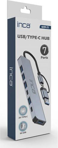 Inca USB 3.0 5 Port Hub with USB-A / USB-C Connection