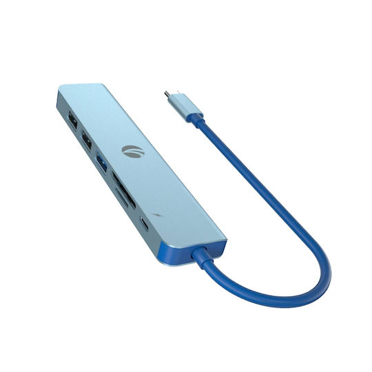 VCOM 7-in-1 USB-C Docking Station with HDMI 4K PD Ethernet Silver