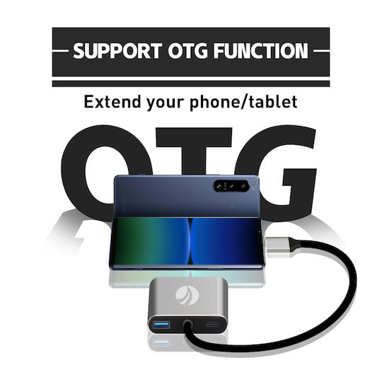 VCOM 4-in-1 USB-C Docking Station με HDMI 4K PD Γκρι
