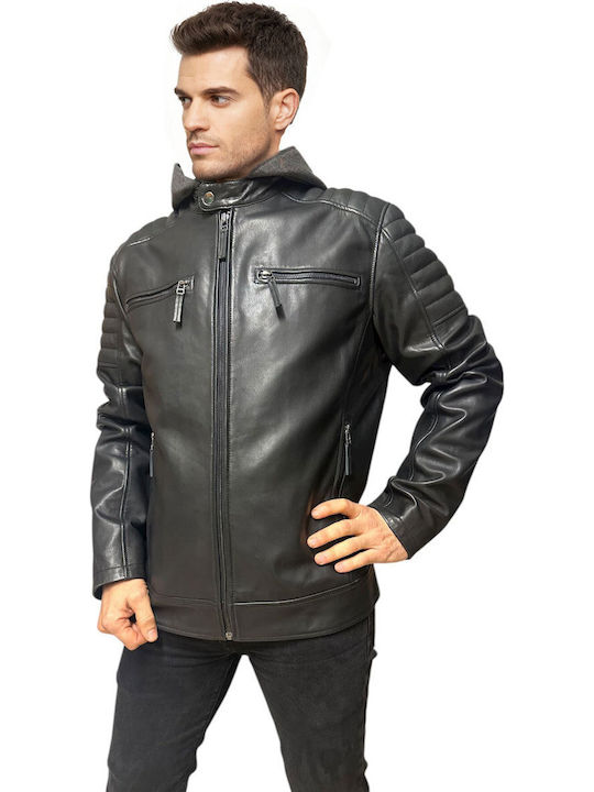 Δερμάτινο Μπουφάν Biker Black