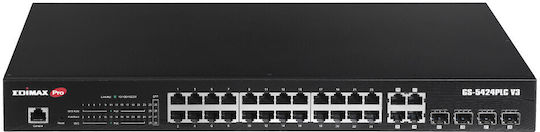 Edimax GS-5424PLC v3 Unmanaged L2 PoE+ Switch με 24 Θύρες Gigabit (1Gbps) Ethernet και 4 SFP Θύρες