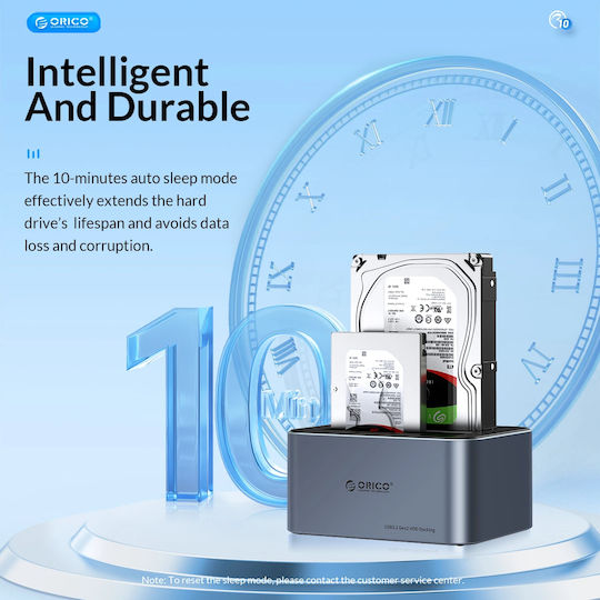 Orico Hard Drive Docking Station SATA 2.5" / 3.5" with Connection USB-C (ORICO-6626C3-C-V1-EU-GY-BP-HU)