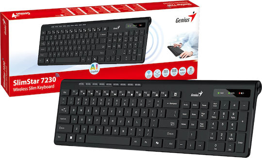 Genius SlimStar 7230 Безжично Само клавиатура Кирилски Черен