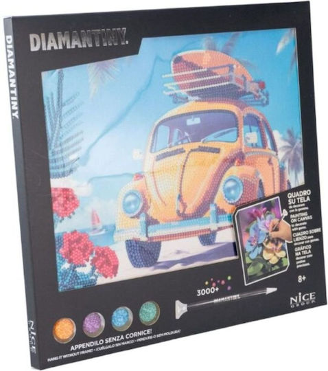 Nice Diamantiny Quadro Ii Δημιουργικό Σετ Μωσαϊκού “yellow Car” Πολύχρωμα Διαμαντάκια 96566 8+ Ετών