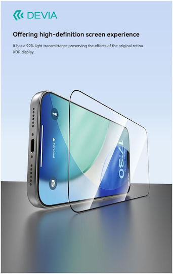 Devia Tempered Glass Μαύρο (iPhone 17 / 17 Pro / 16 Pro)