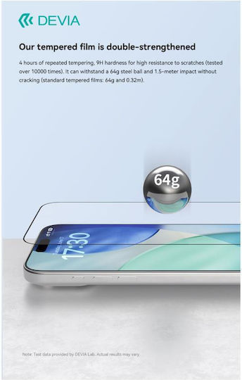 Devia Tempered Glass Μαύρο (iPhone Air)