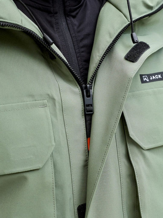 Jack & Jones 12284695 Ανδρικό Μπουφάν για Σκι & Snowboard Πράσινο