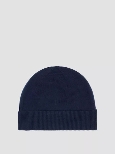 Black Label Beanie Masculin Căciulă Tricotat în culoarea Albastru marin