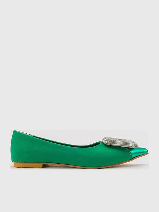 Leather Ballerinas Green