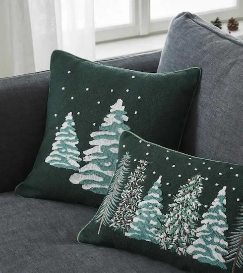 Gofis Home Husă Decorativă de Crăciun pentru Pernă Verde 43x43buc
