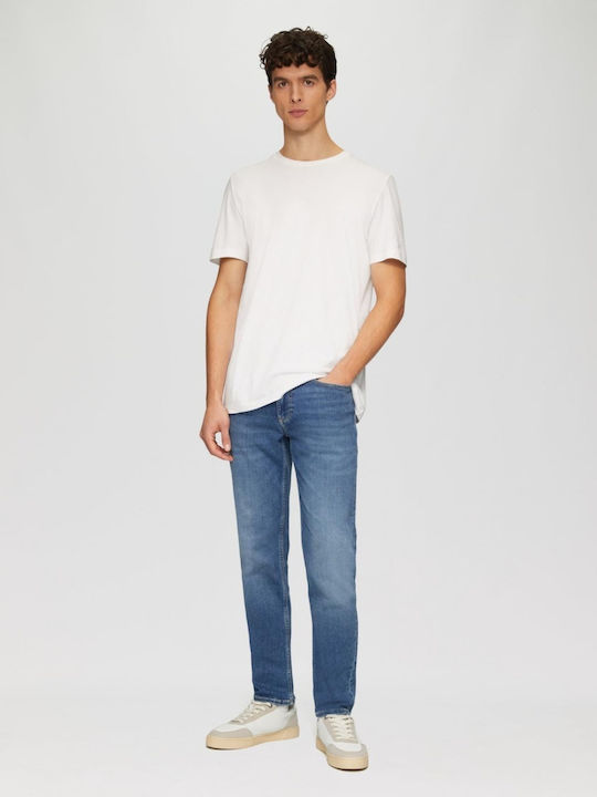 Nelio Pantaloni De Blugi Pentru Bărbați Elastic Slim Fit Albastru Închis