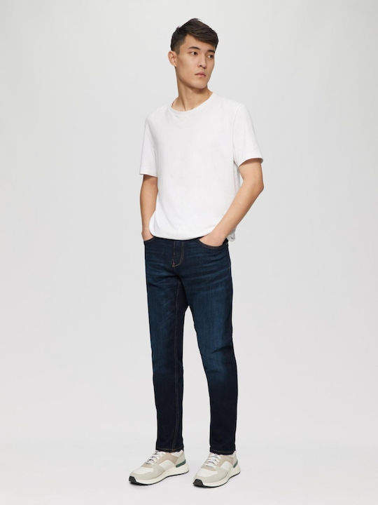 Nelio Pantaloni De Blugi Pentru Bărbați Slim Fit Albastru Marin Închis