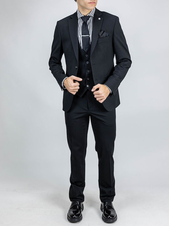 Men's Winter Suit Slim Fit Black