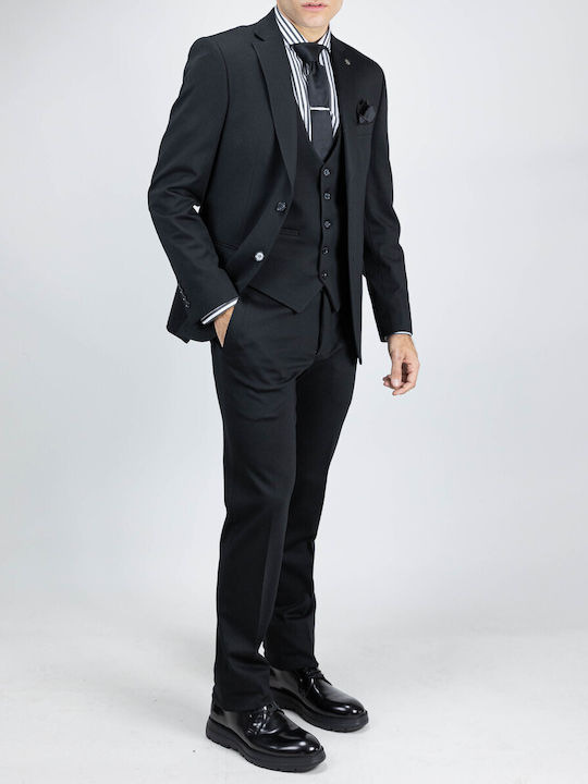 Men's Winter Suit Slim Fit Black