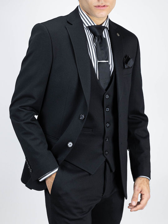 Men's Winter Suit Slim Fit Black