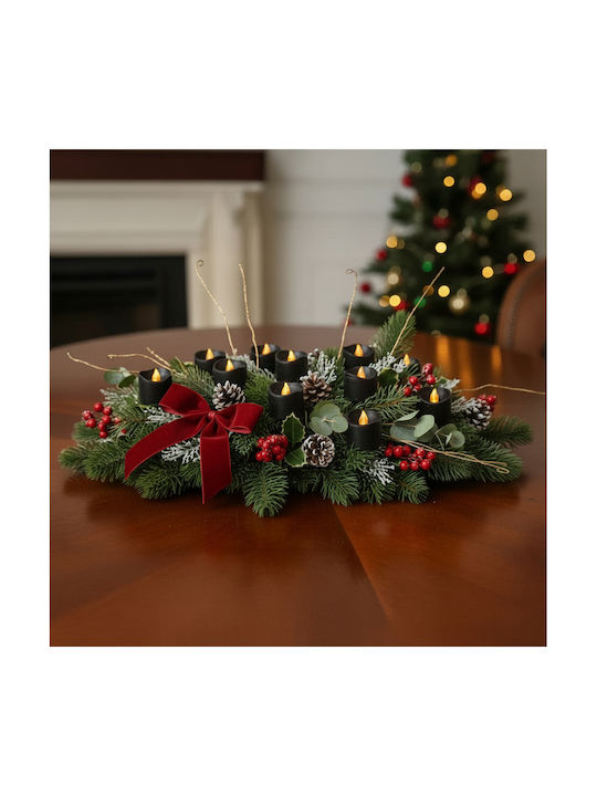 Lustră Decorativă Lumânare Negru 12buc