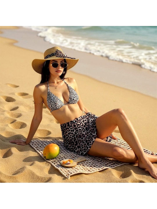 Γυναικεία Φούστα Παραλίας Beige Leopard