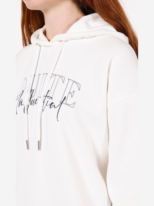 Damen Sweatshirt Kapuzen White