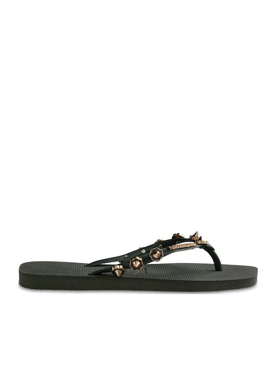 Square Flip Flops in Khaki Farbe
