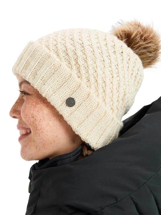 Blizzard Pom Pom Beanie Γυναικείος Fleece Σκούφος Πλεκτός σε Μπεζ χρώμα