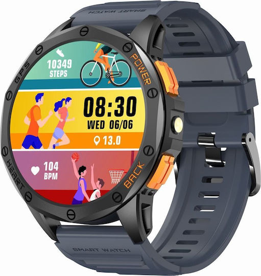 Gravity GT24 48mm Smartwatch with Heart Rate Monitor Black