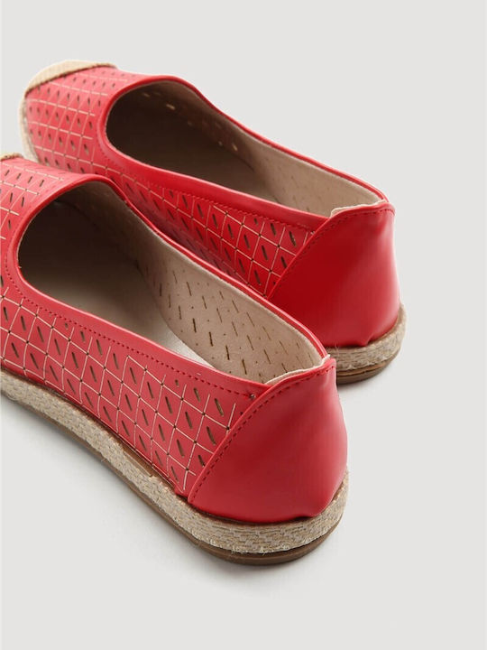Women's Leather Espadrilles Red