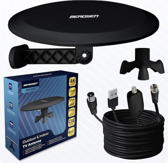 Berdsen Bd-955 Black Ultra Hd 4k Indoor Outdoor Tv Antenna
