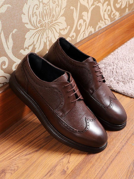 Δερμάτινα Ανδρικά Oxfords Καφέ
