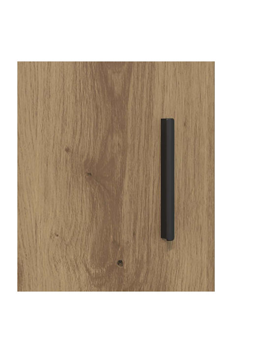 Floor-standing Living Room Display Cabinet made of Particleboard with Glass Brown 69.5x34x90cm