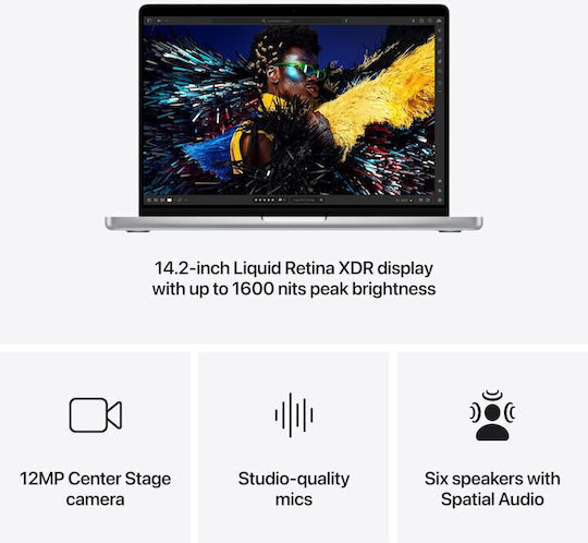 Apple MacBook Pro (2024) 14.2" Ecran Retina 120Hz (M4 Max-16‑Nuclee/64GB/1TB SSD/40-Nuclee GPU/40-Nuclee GPU) cu Încărcător 96W Argintiu (Tastatură International English)