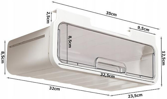 Πλαστικό Συρταράκι Γραφείου 8.5x23x32.5cm Λευκό