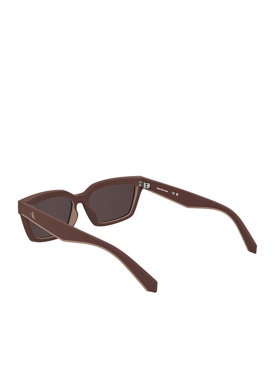 Calvin Klein Feminini Ochelari de soare cu Burgundy Cadru și Maro Lentilă