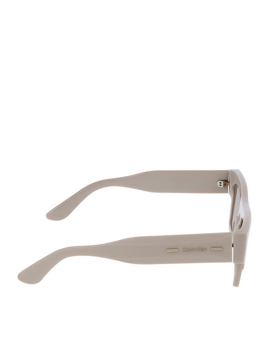 Calvin Klein Unisex Sunglasses with Beige Plastic Frame and Brown Lens CK25510S 209