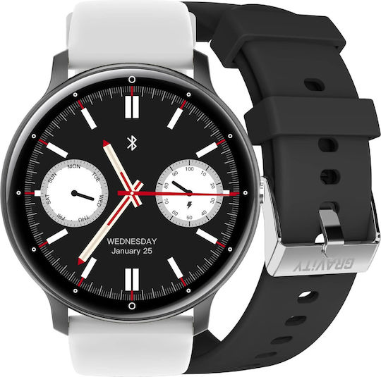 Gravity GT1 PRO 46mm Smartwatch with Heart Rate Monitor White