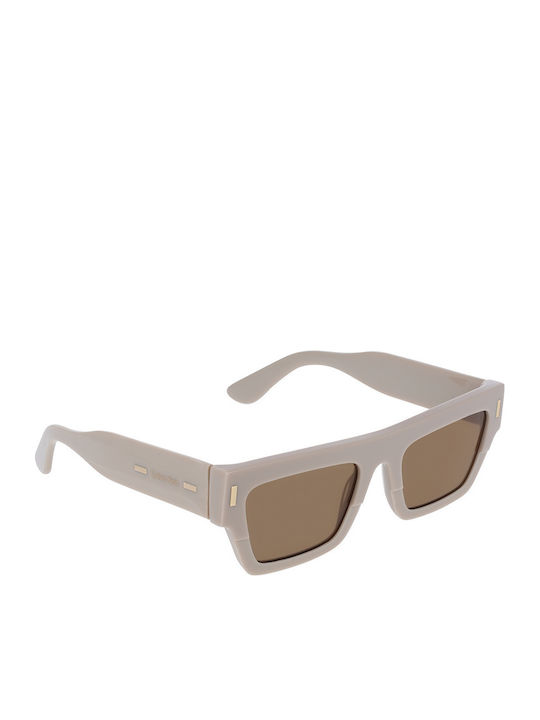 Calvin Klein Unisex Sunglasses with Beige Plastic Frame and Brown Lens CK25510S 209