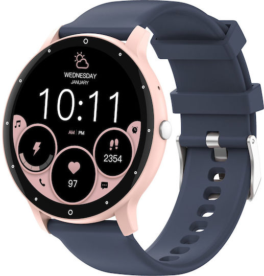 Gravity GT1 Pro 46mm Smartwatch with Heart Rate Monitor (Blue / Pink)