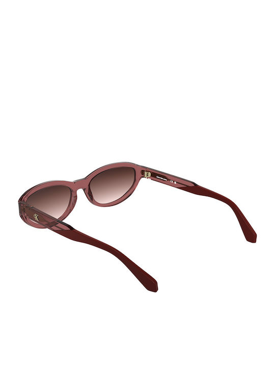 Calvin Klein Feminini Ochelari de soare cu Roz Cadru și Roșu Degrade Lentilă CKJ25618S 600