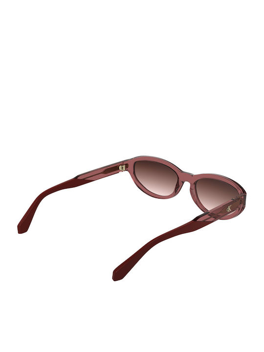 Calvin Klein Feminini Ochelari de soare cu Roz Cadru și Roșu Degrade Lentilă CKJ25618S 600