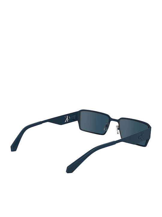 Calvin Klein Ochelari De Soare Pentru Bărbați Cu Ramă Metalică Albastru Marin Tortoise Și Lentile Albastre CKJ24206S 400
